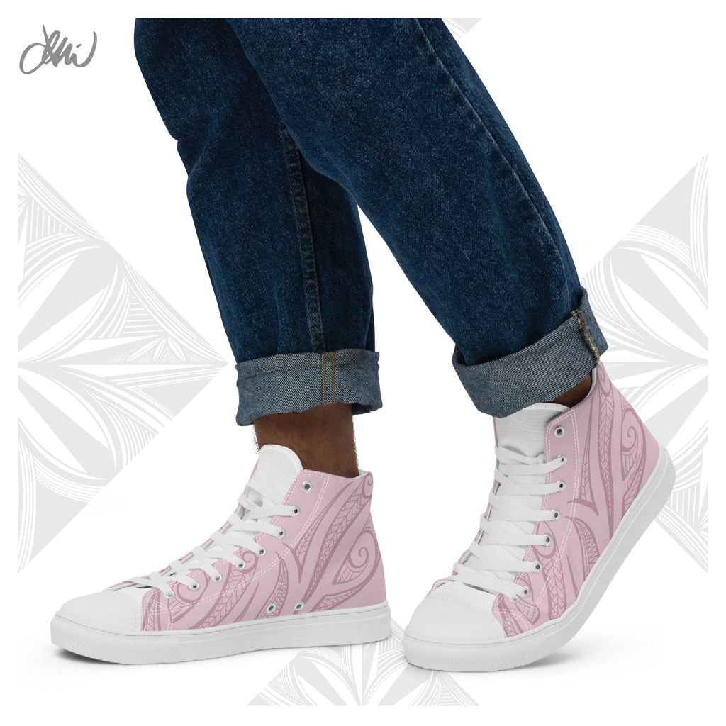 Pink Pasifika Men’s high top canvas shoes