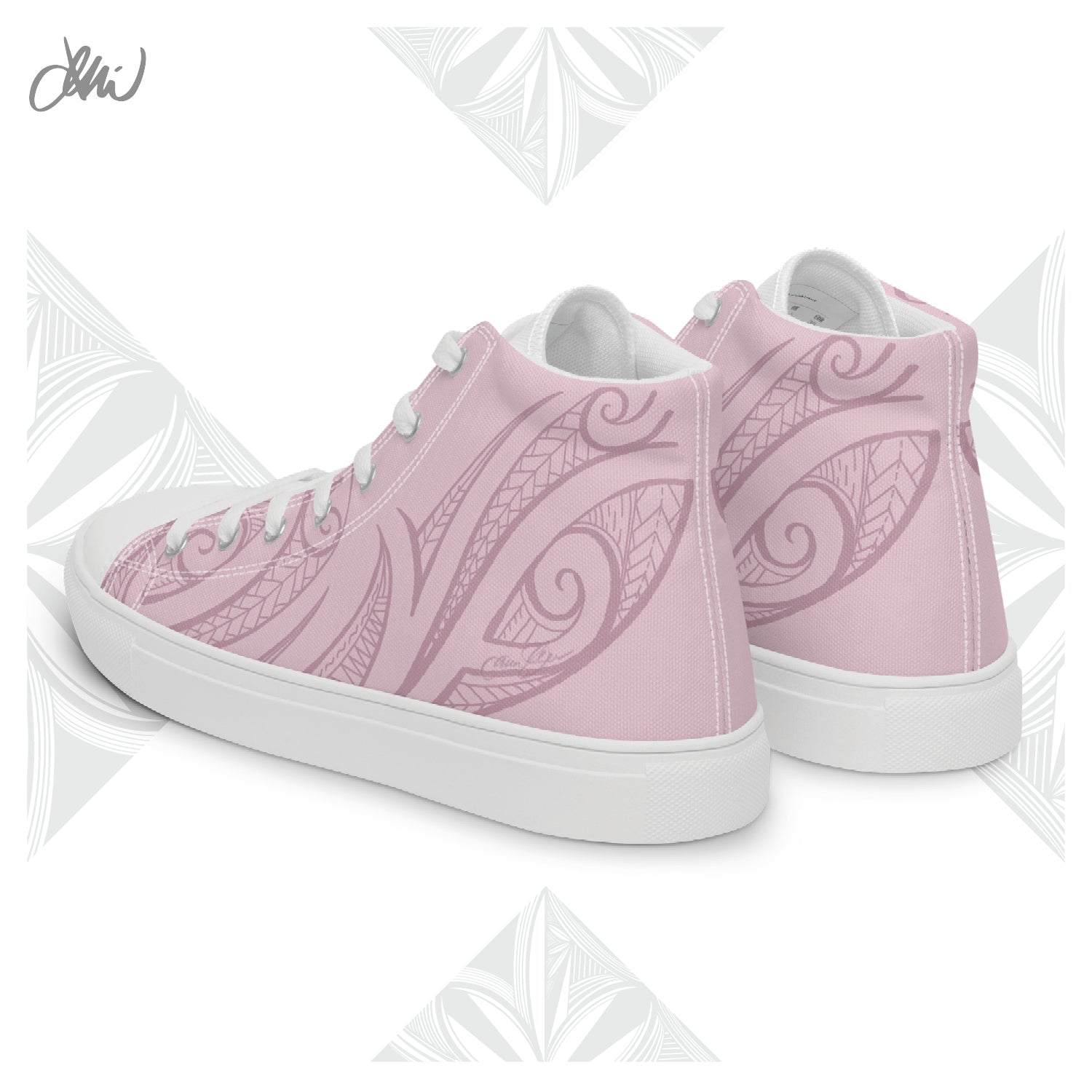 Pink Pasifika Men’s high top canvas shoes