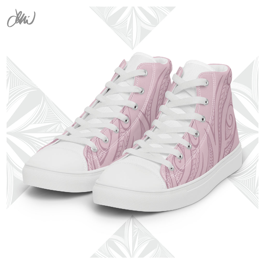 Pink Pasifika Women’s high top canvas shoes
