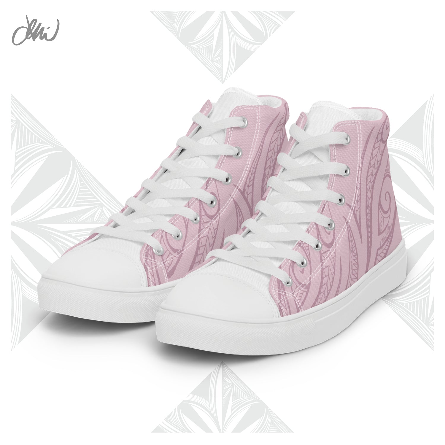Pink Pasifika Women’s high top canvas shoes