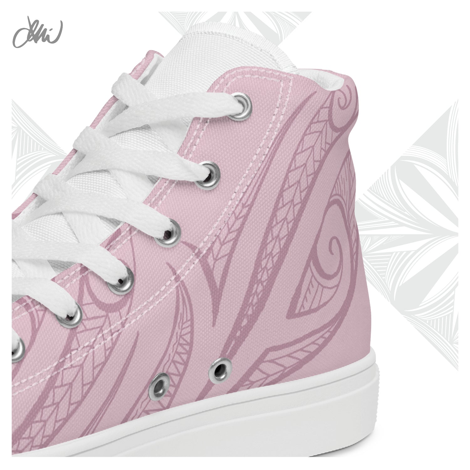 Pink Pasifika Men’s high top canvas shoes