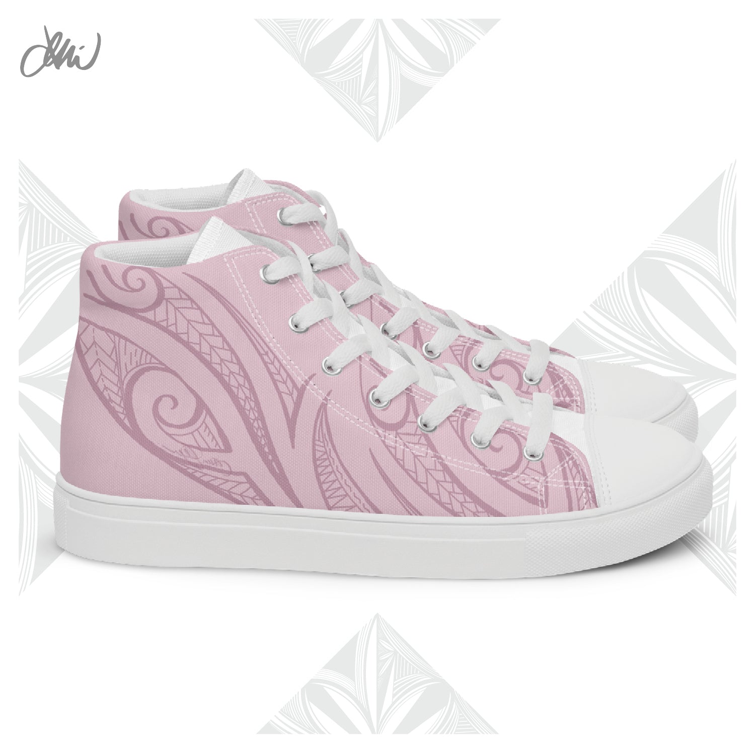 Pink Pasifika Women’s high top canvas shoes