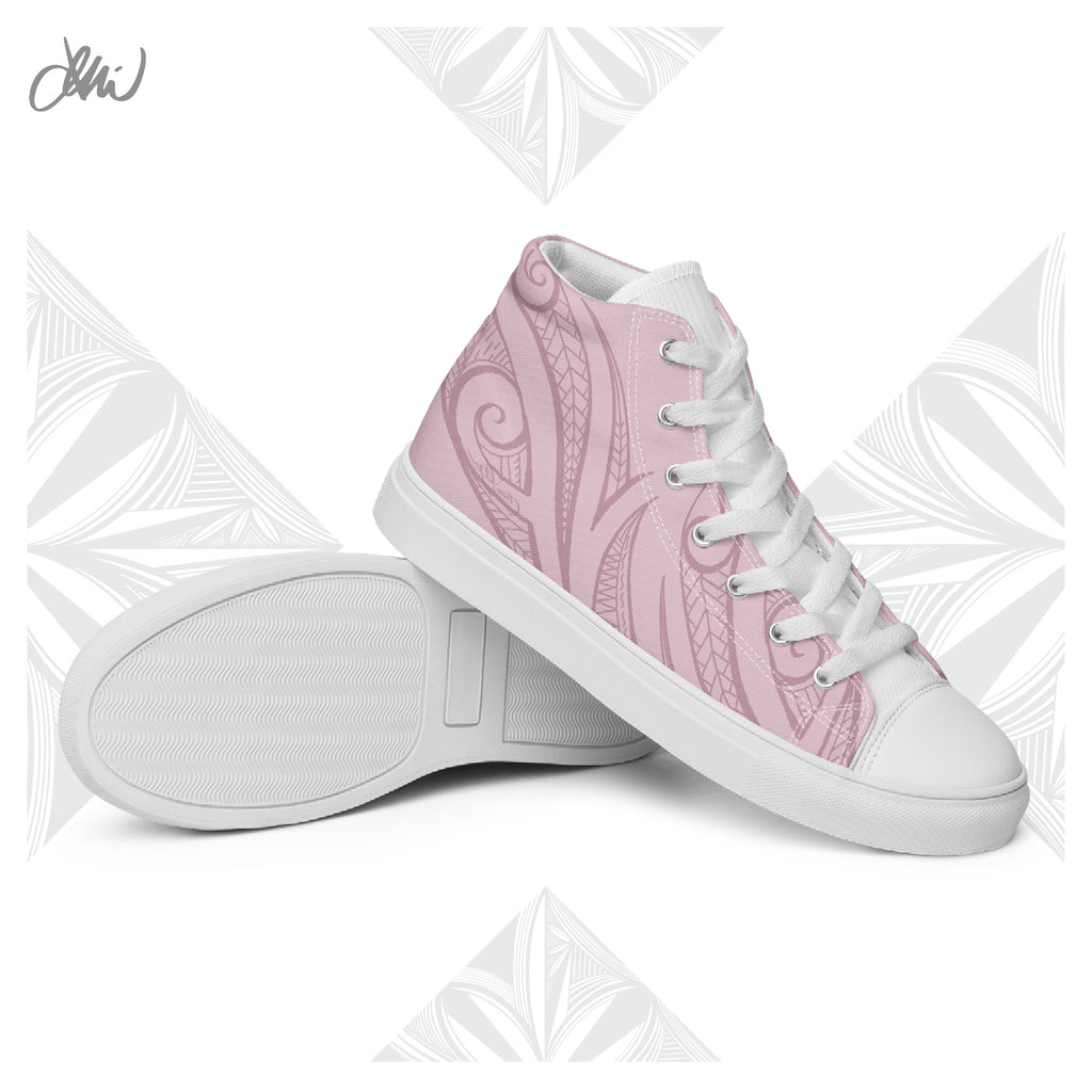 Pink Pasifika Women’s high top canvas shoes
