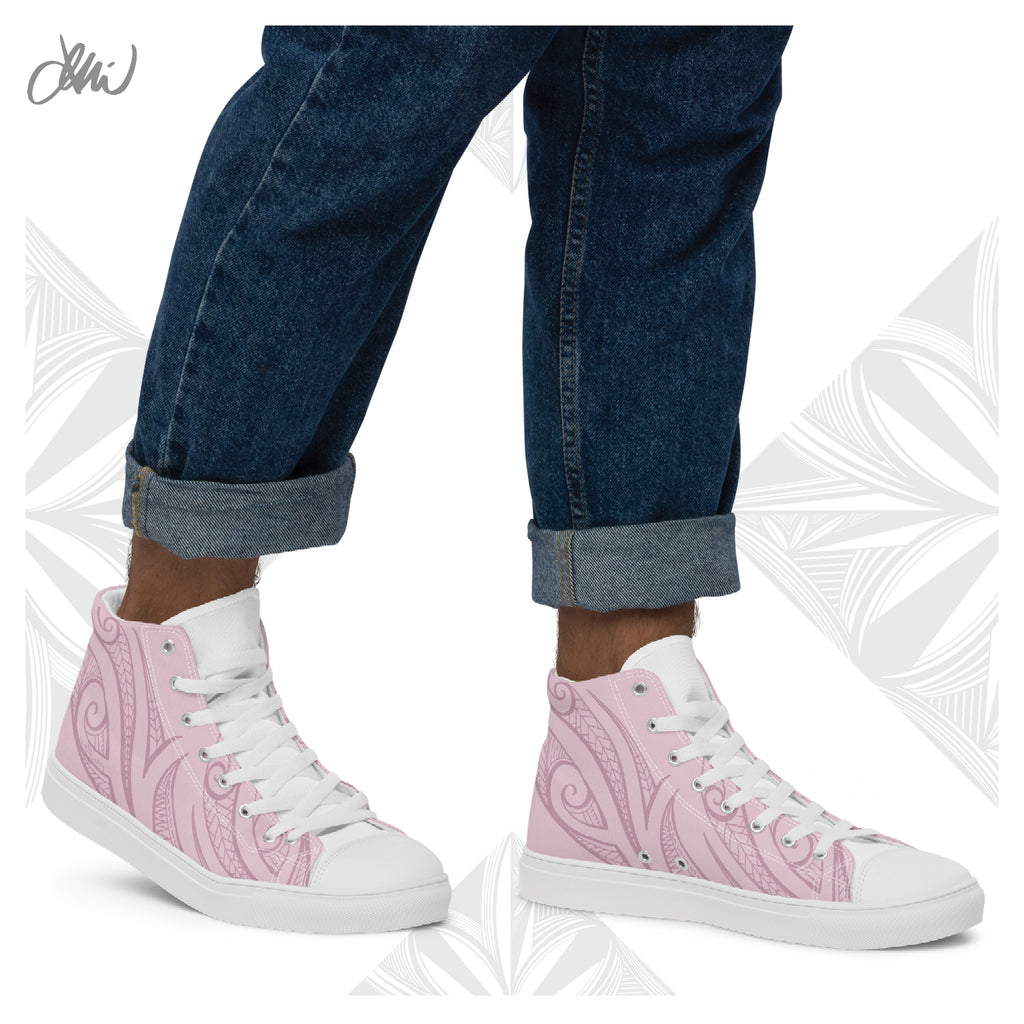 Pink Pasifika Men’s high top canvas shoes