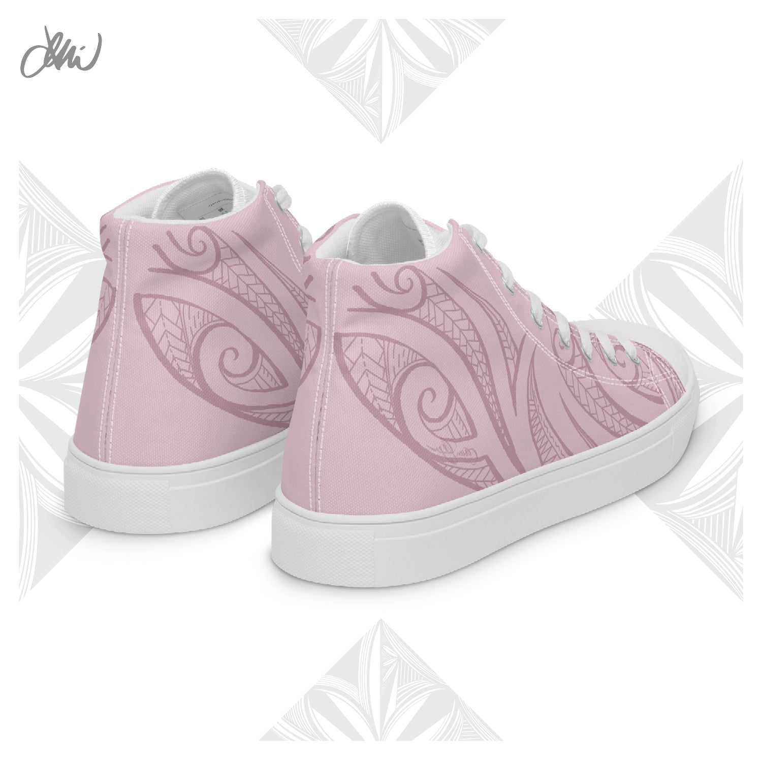Pink Pasifika Men’s high top canvas shoes
