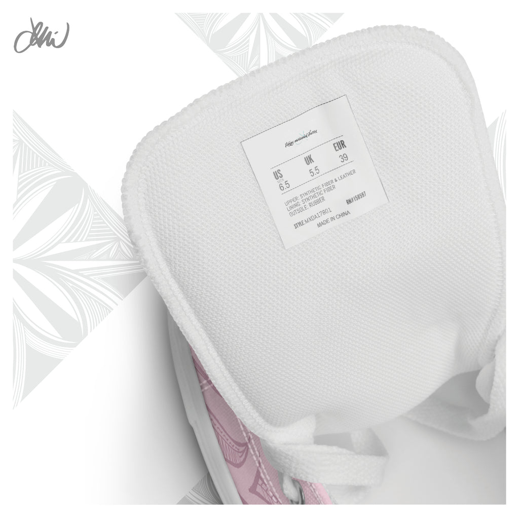 Pink Pasifika Men’s high top canvas shoes