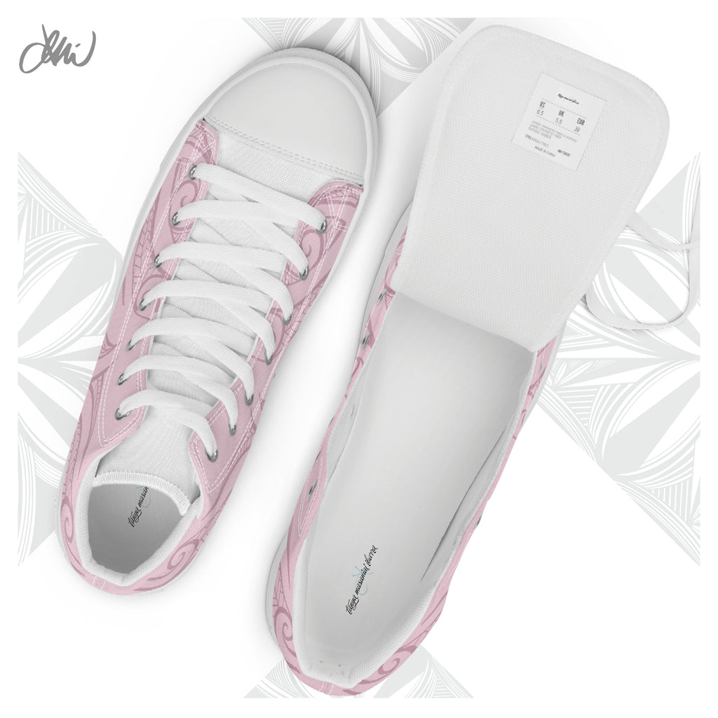 Pink Pasifika Men’s high top canvas shoes