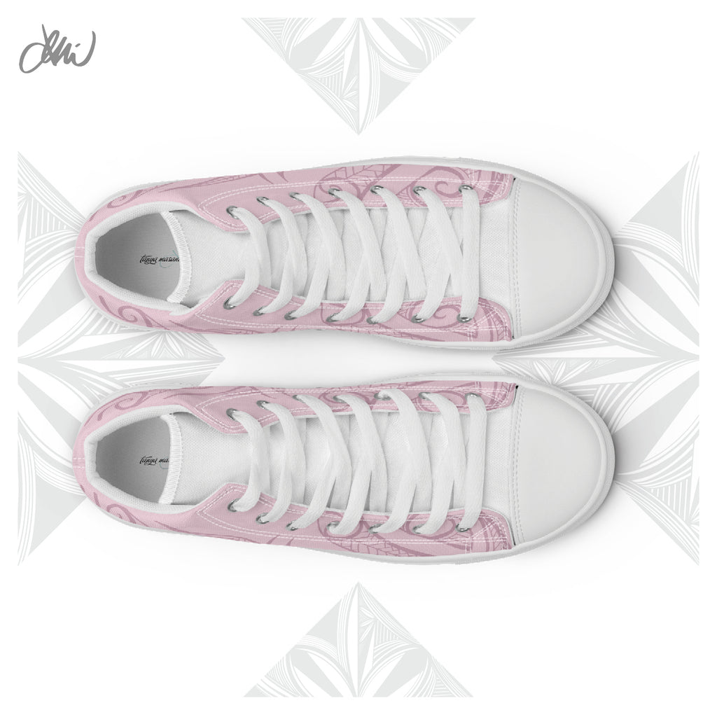 Pink Pasifika Men’s high top canvas shoes