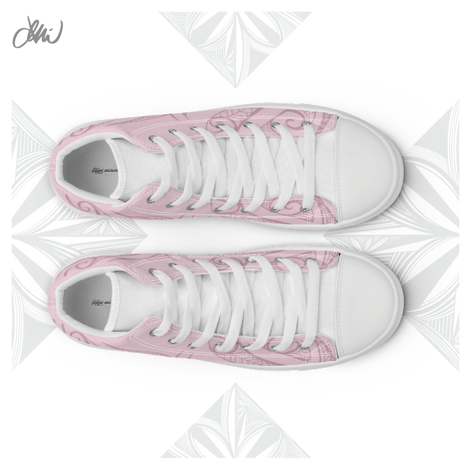 Pink Pasifika Men’s high top canvas shoes