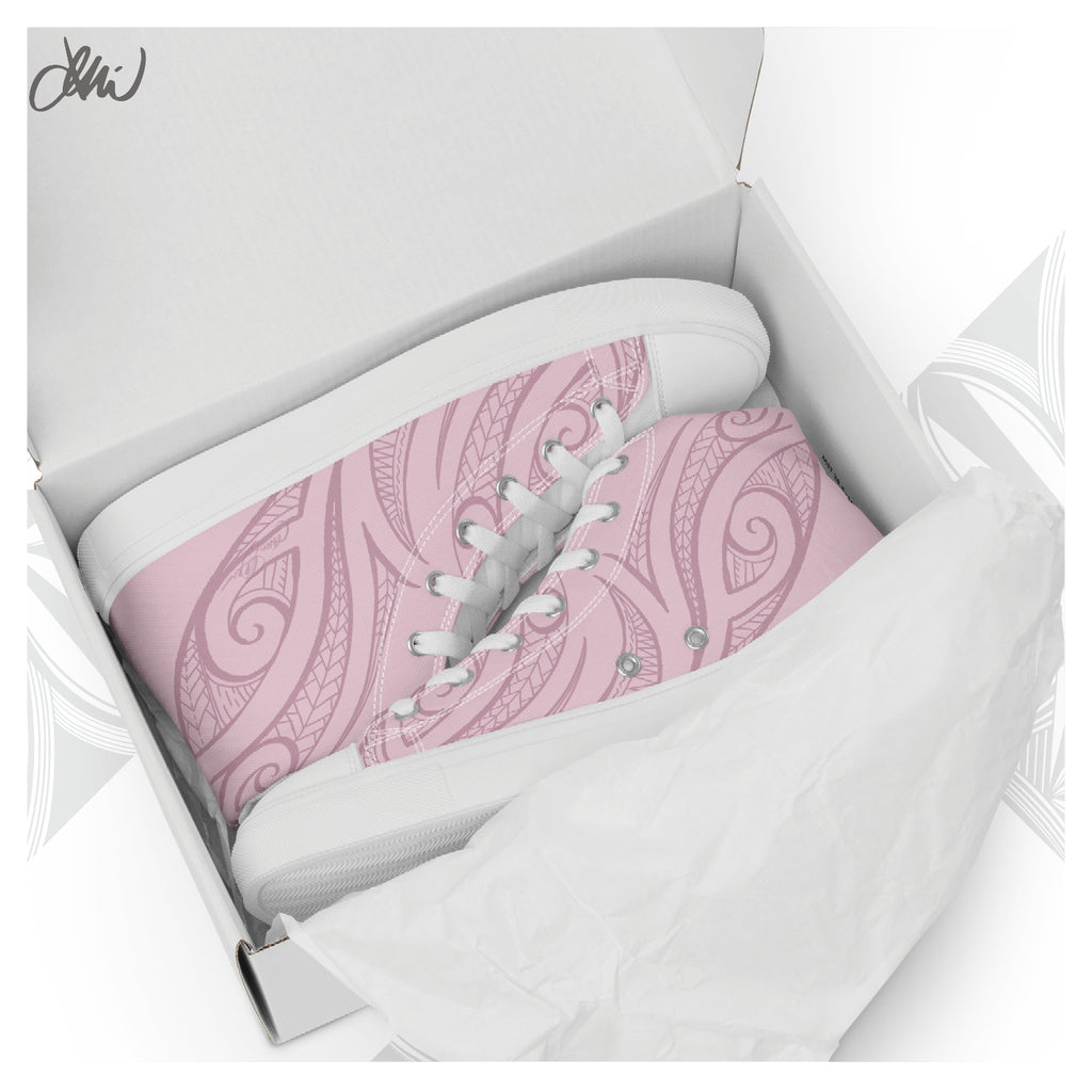 Pink Pasifika Men’s high top canvas shoes