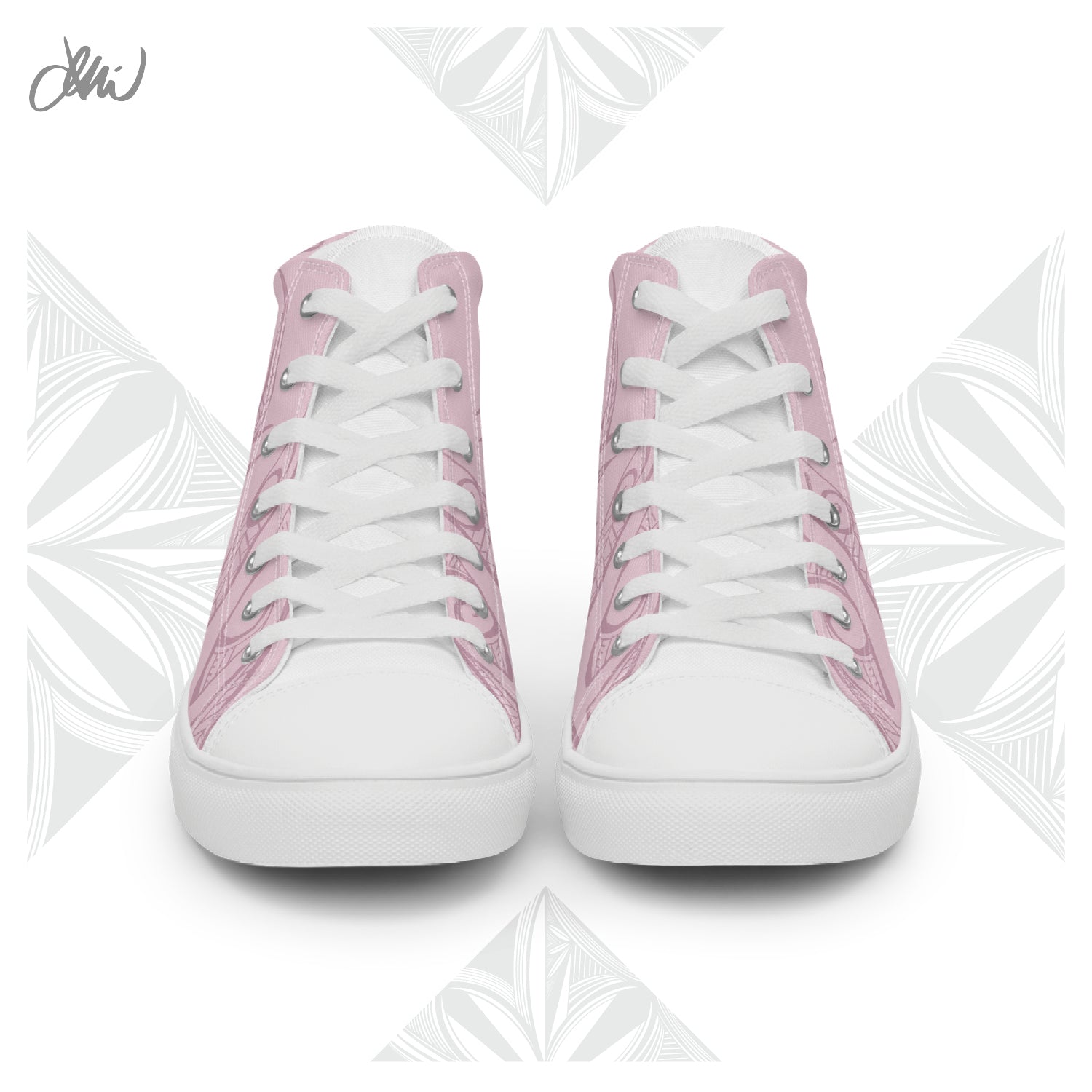 Pink Pasifika Men’s high top canvas shoes