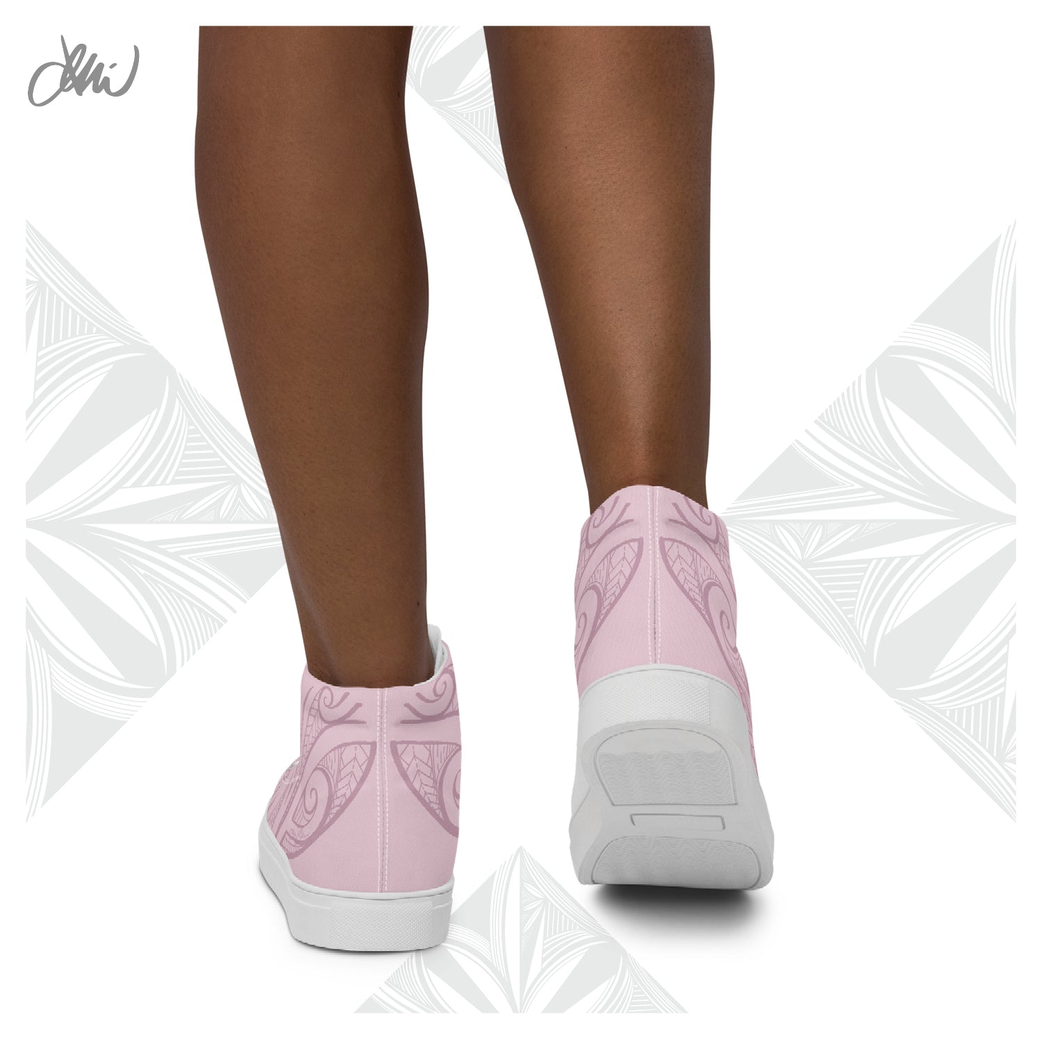 Pink Pasifika Women’s high top canvas shoes