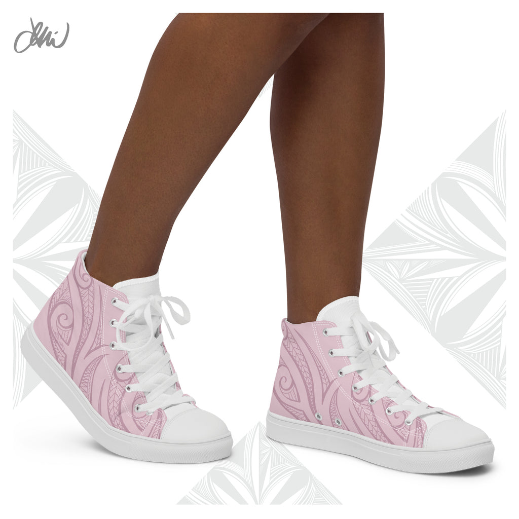 Pink Pasifika Women’s high top canvas shoes