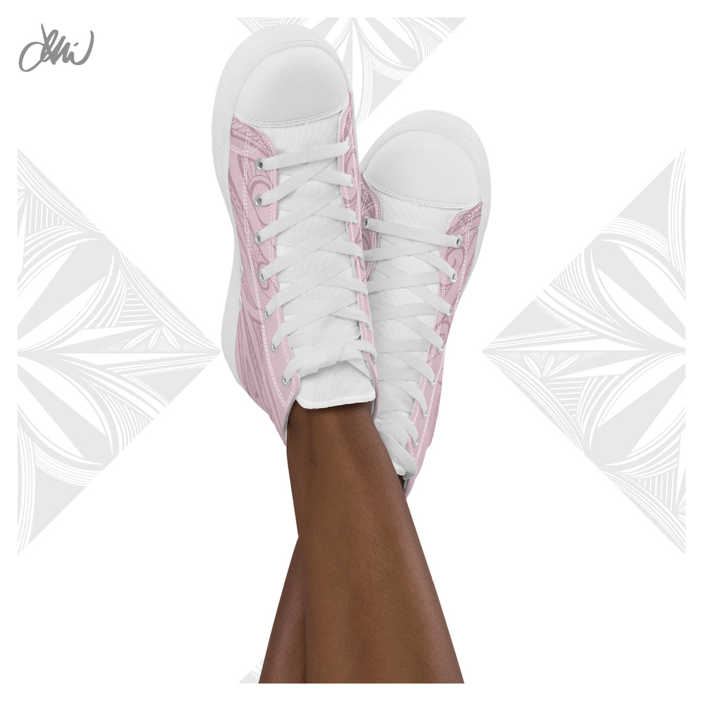 Pink Pasifika Women’s high top canvas shoes