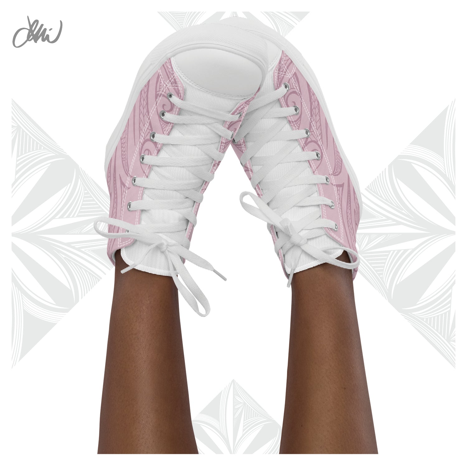 Pink Pasifika Women’s high top canvas shoes