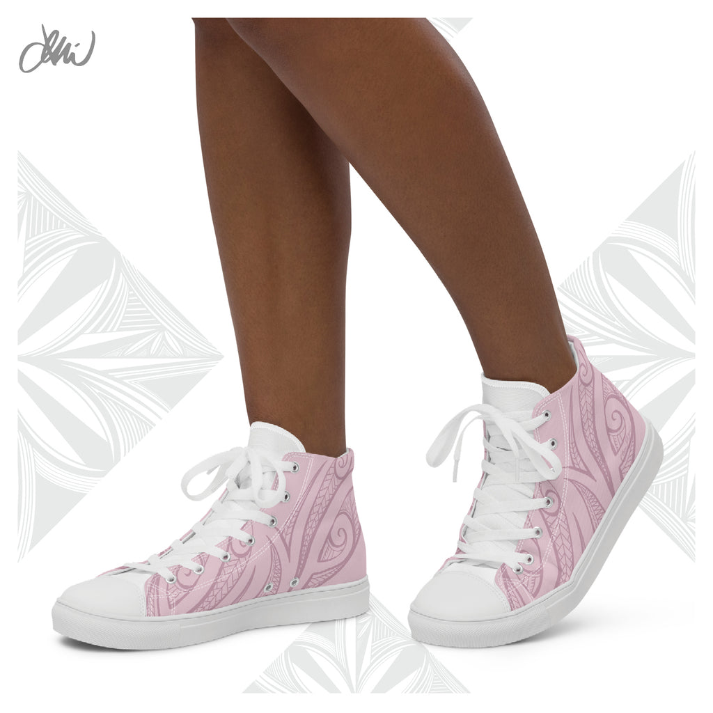 Pink Pasifika Women’s high top canvas shoes