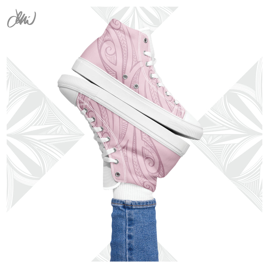 Pink Pasifika Women’s high top canvas shoes