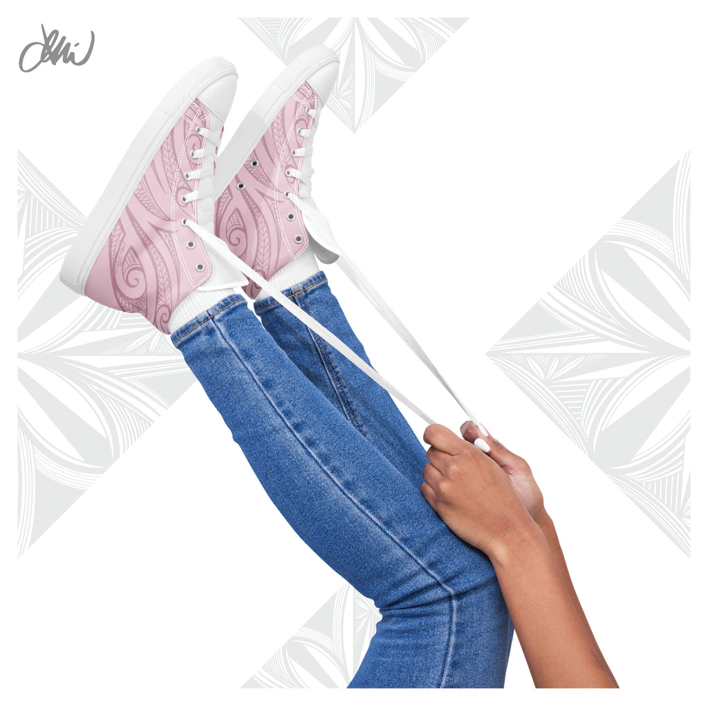 Pink Pasifika Women’s high top canvas shoes