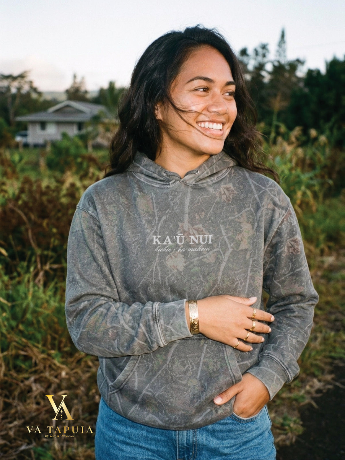 Ka‘ū Nui Camo Hoodie Hawaiian Sweatshirt Ka'u Hawaii Gift Camouflage Pullover Pacific Island Hoodie Local Hawaii Clothing Gift for Him Womens