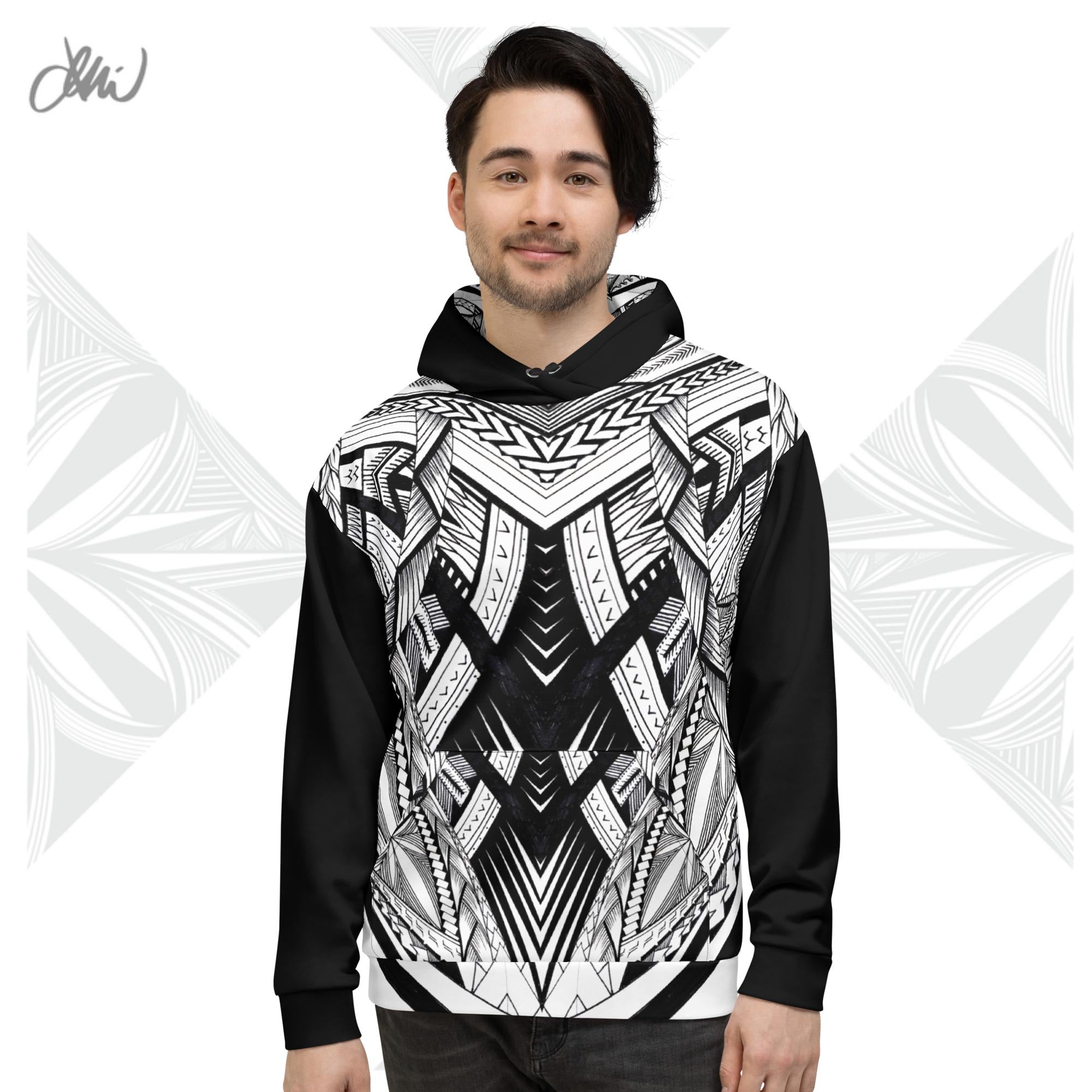 Black Fonuea Samoan Tattoo Hoodie