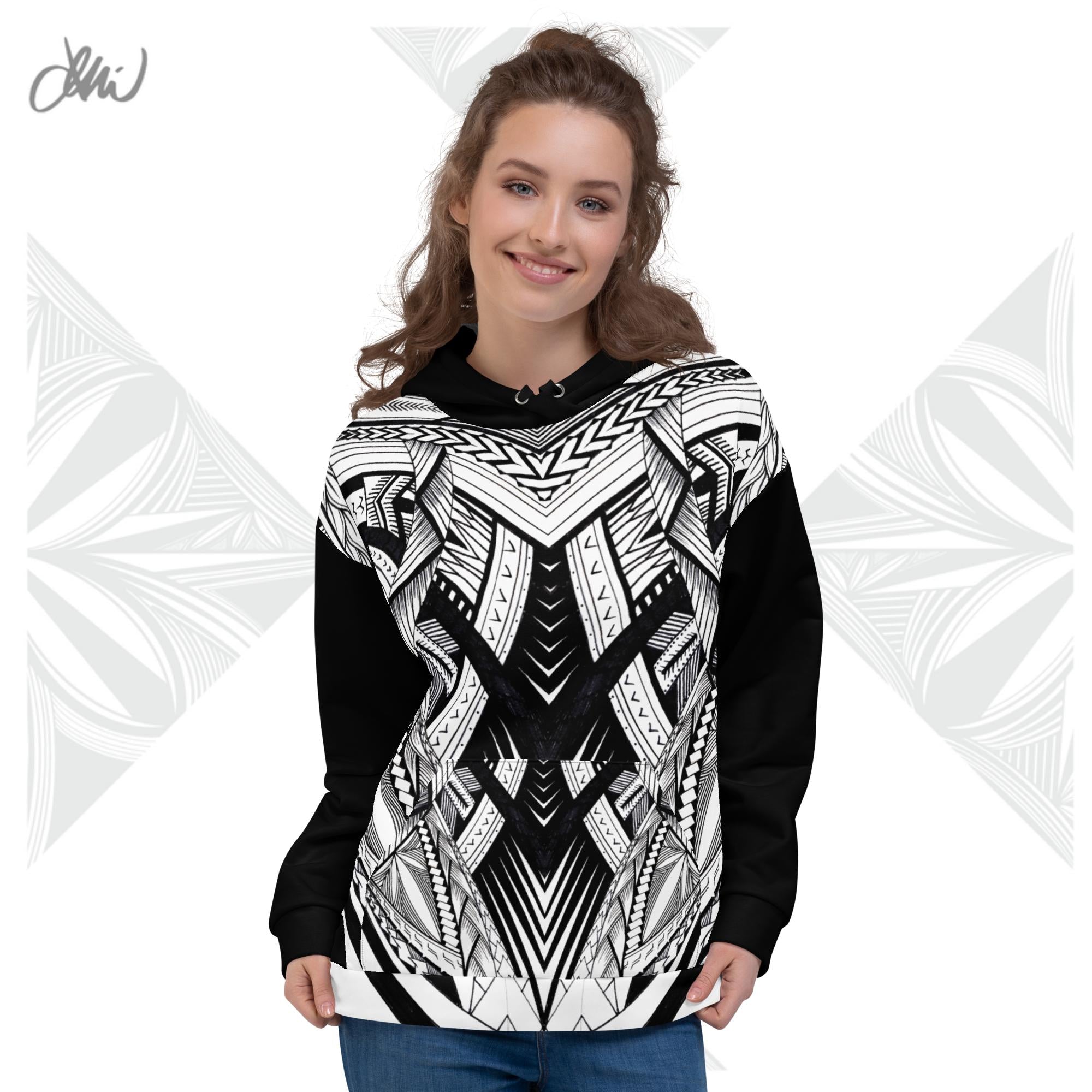 Black Fonuea Samoan Tattoo Hoodie