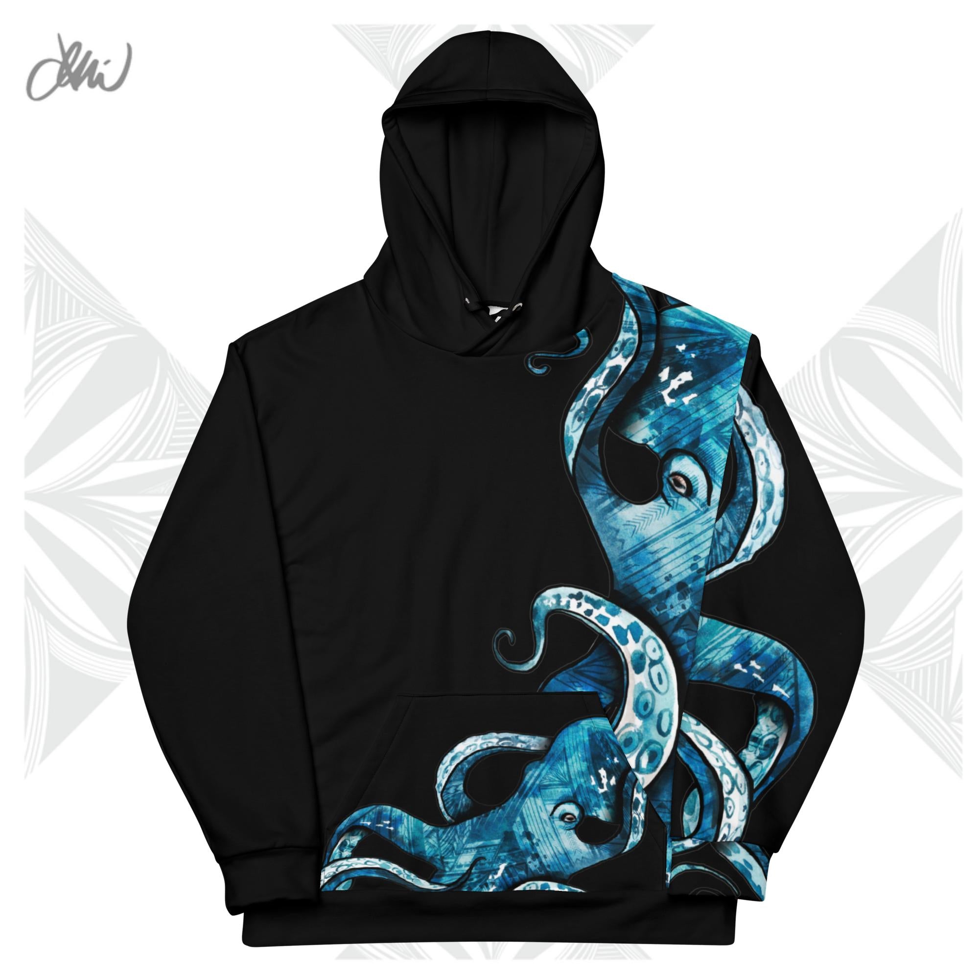 Black Octopus Tatau Unisex Hoodie