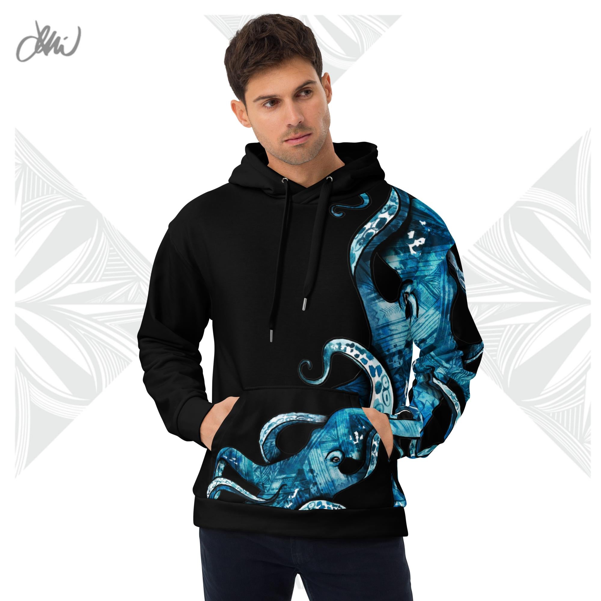 Black Octopus Tatau Unisex Hoodie