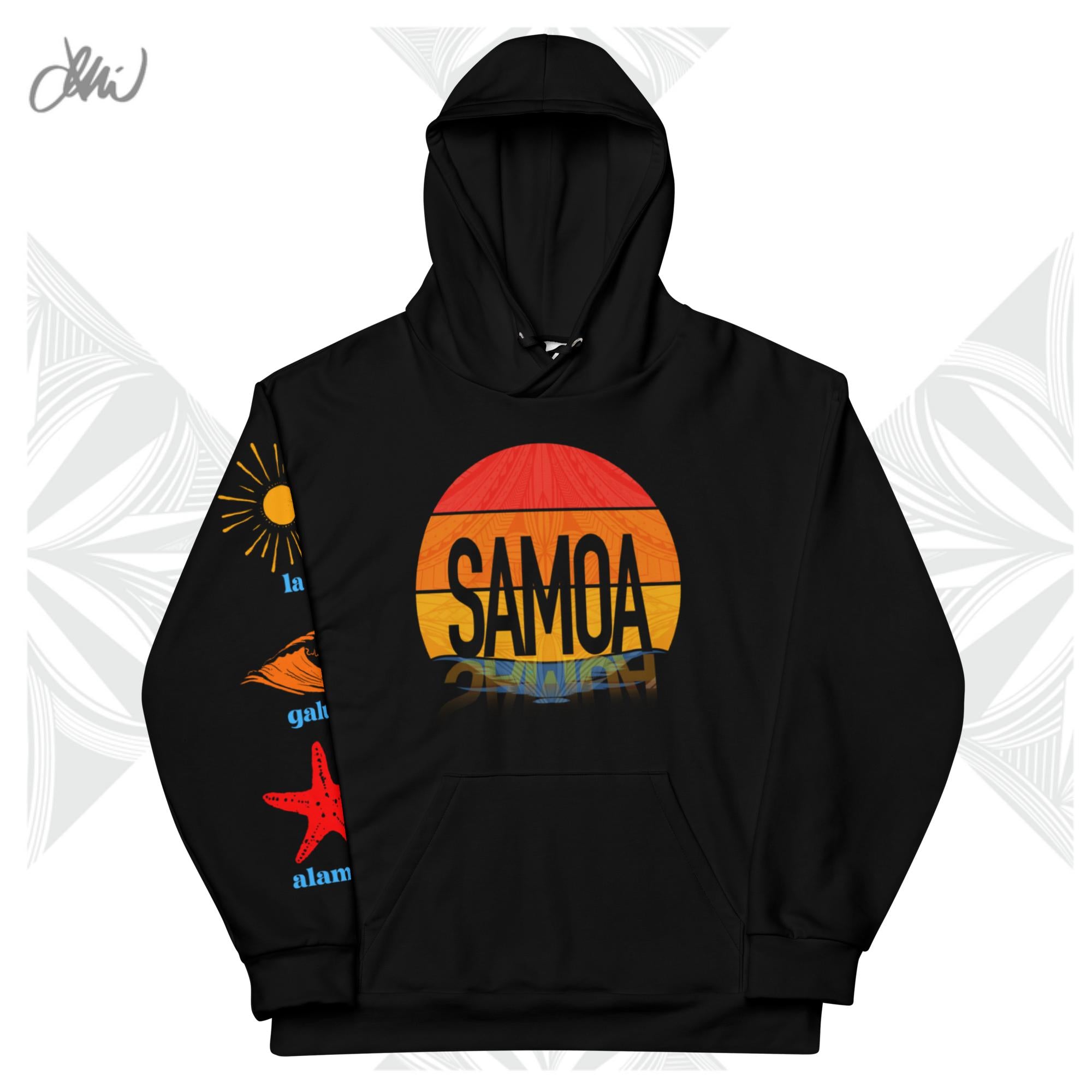 Black Samoa Sunset Upu Unisex Hoodie