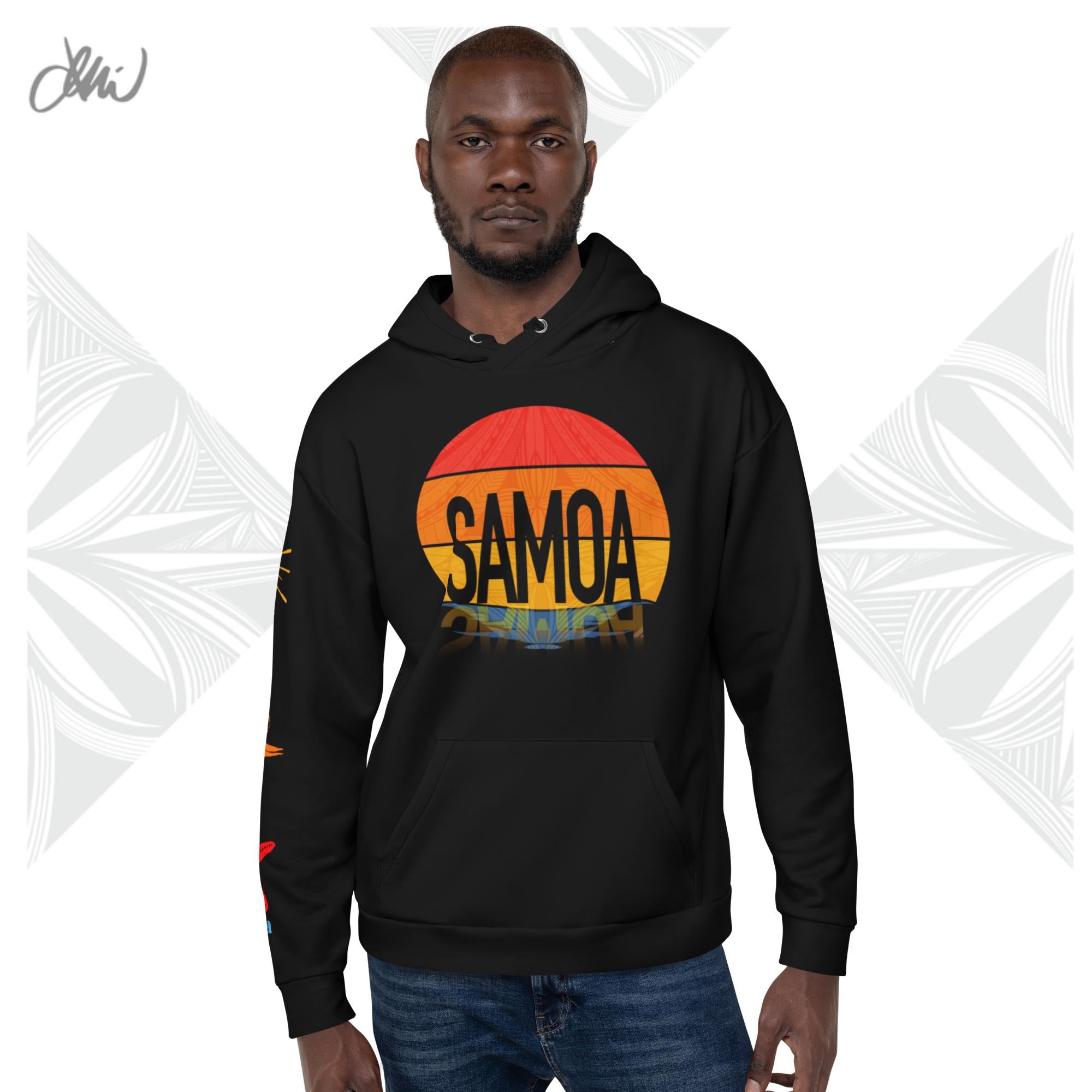 Black Samoa Sunset Upu Unisex Hoodie
