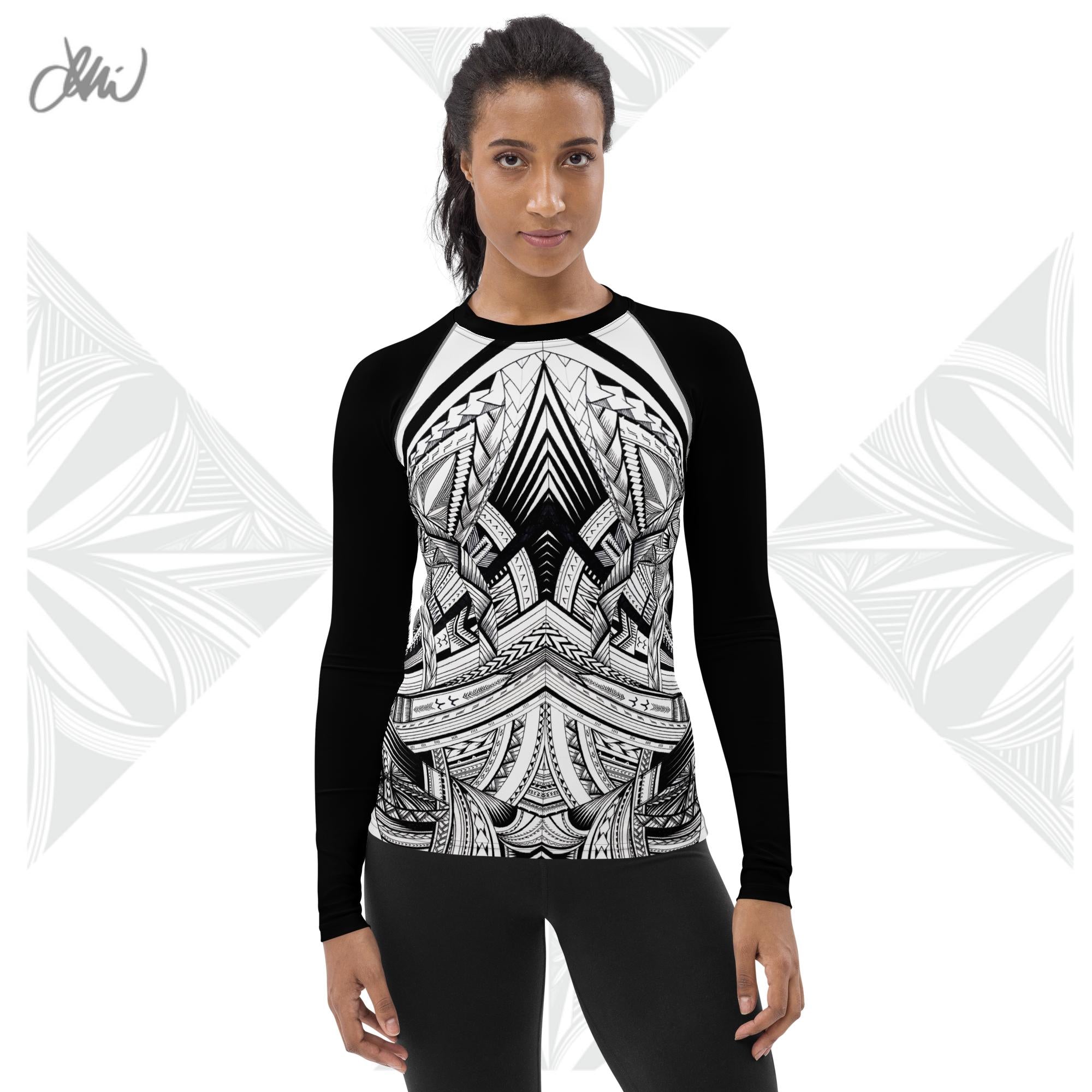 Fonuea BW Tatau Women's Rash Guard