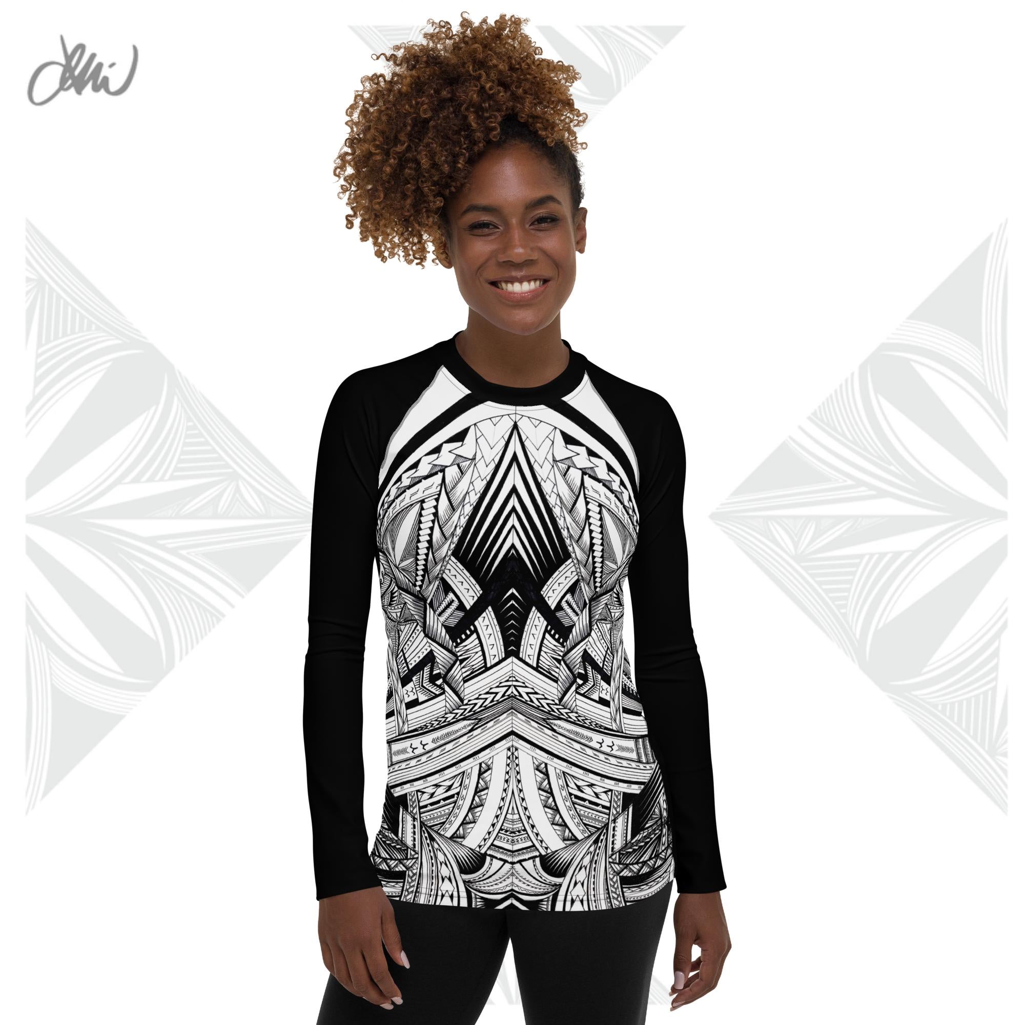 Fonuea BW Tatau Women's Rash Guard