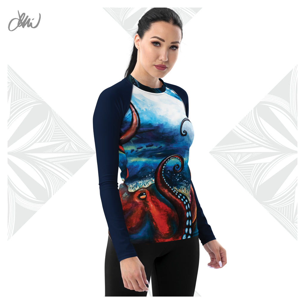 He'e Dreams Octopus Women's Rash Guard