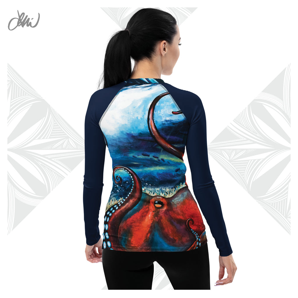 He'e Dreams Octopus Women's Rash Guard