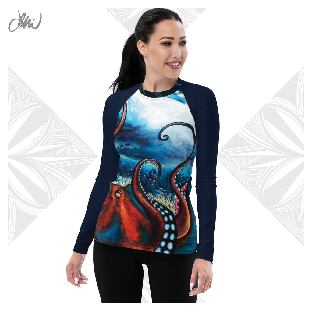 He'e Dreams Octopus Women's Rash Guard