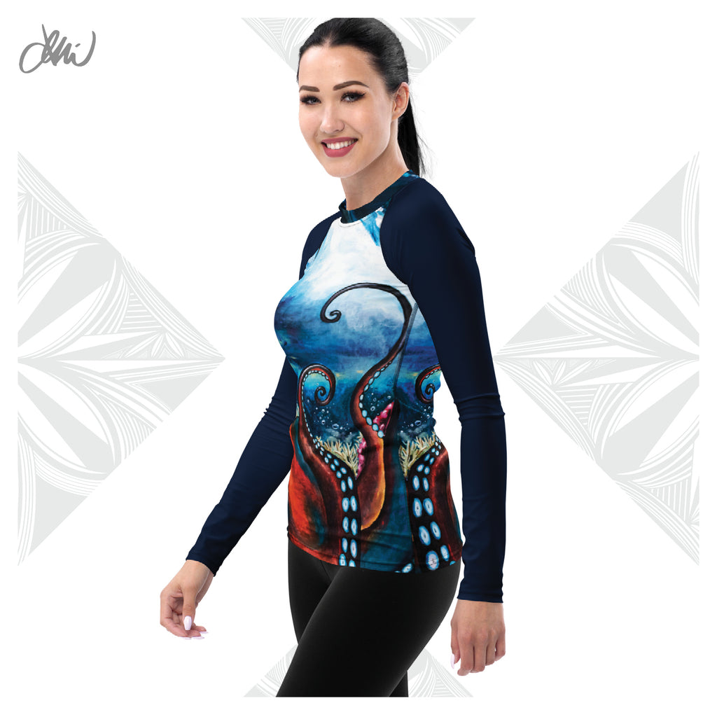 He'e Dreams Octopus Women's Rash Guard