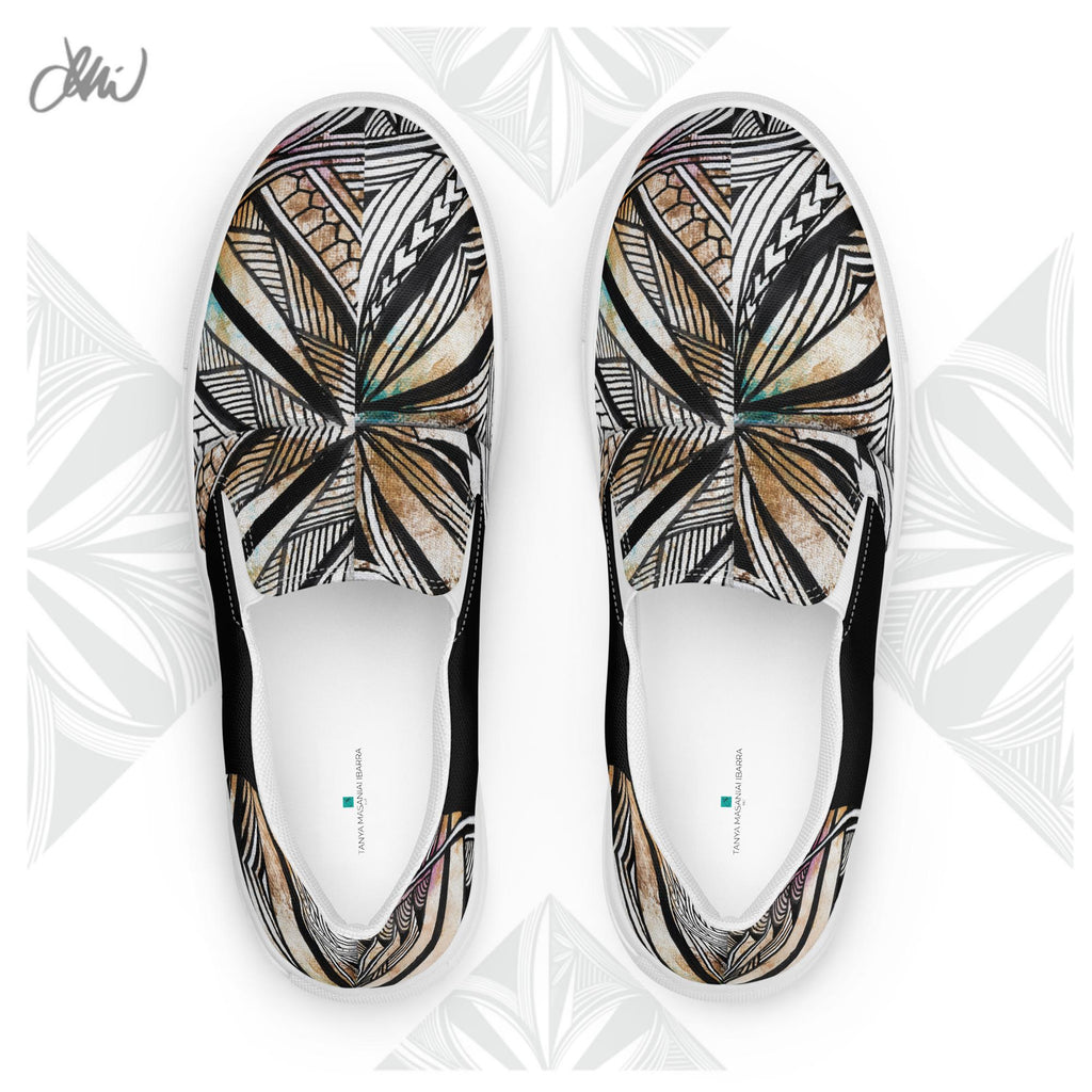 Golden Tapa Samoan Men’s slip-on canvas shoes