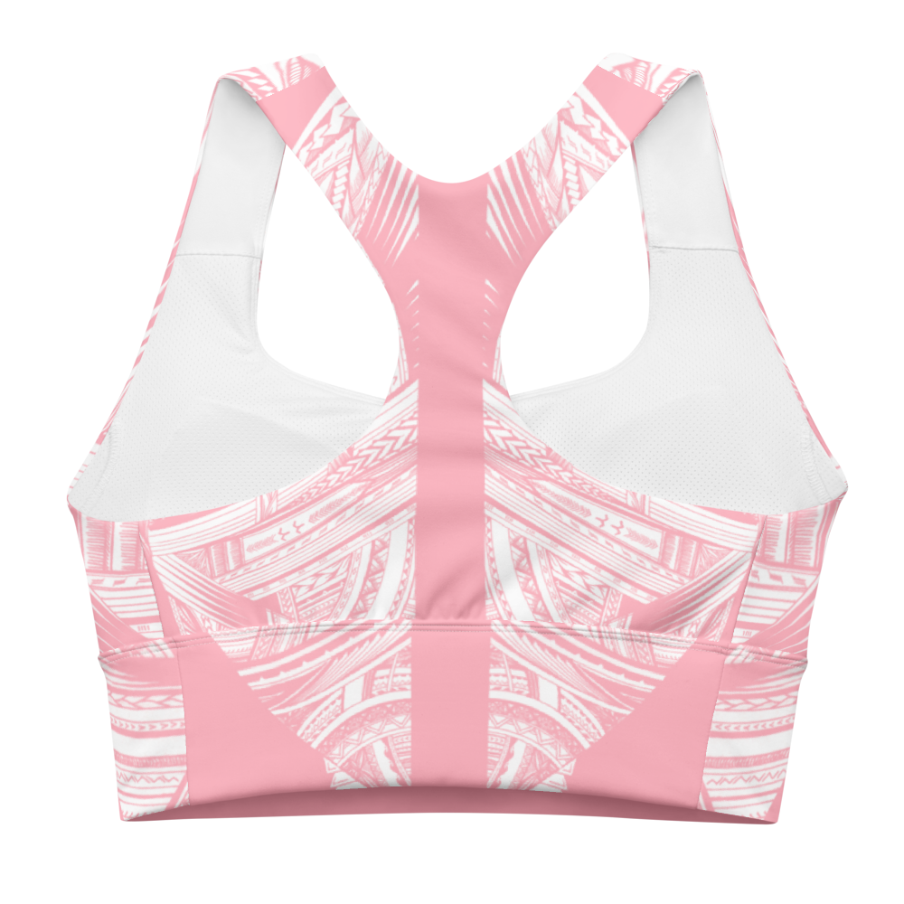 Samoan Tatau Strip Pink sports bra