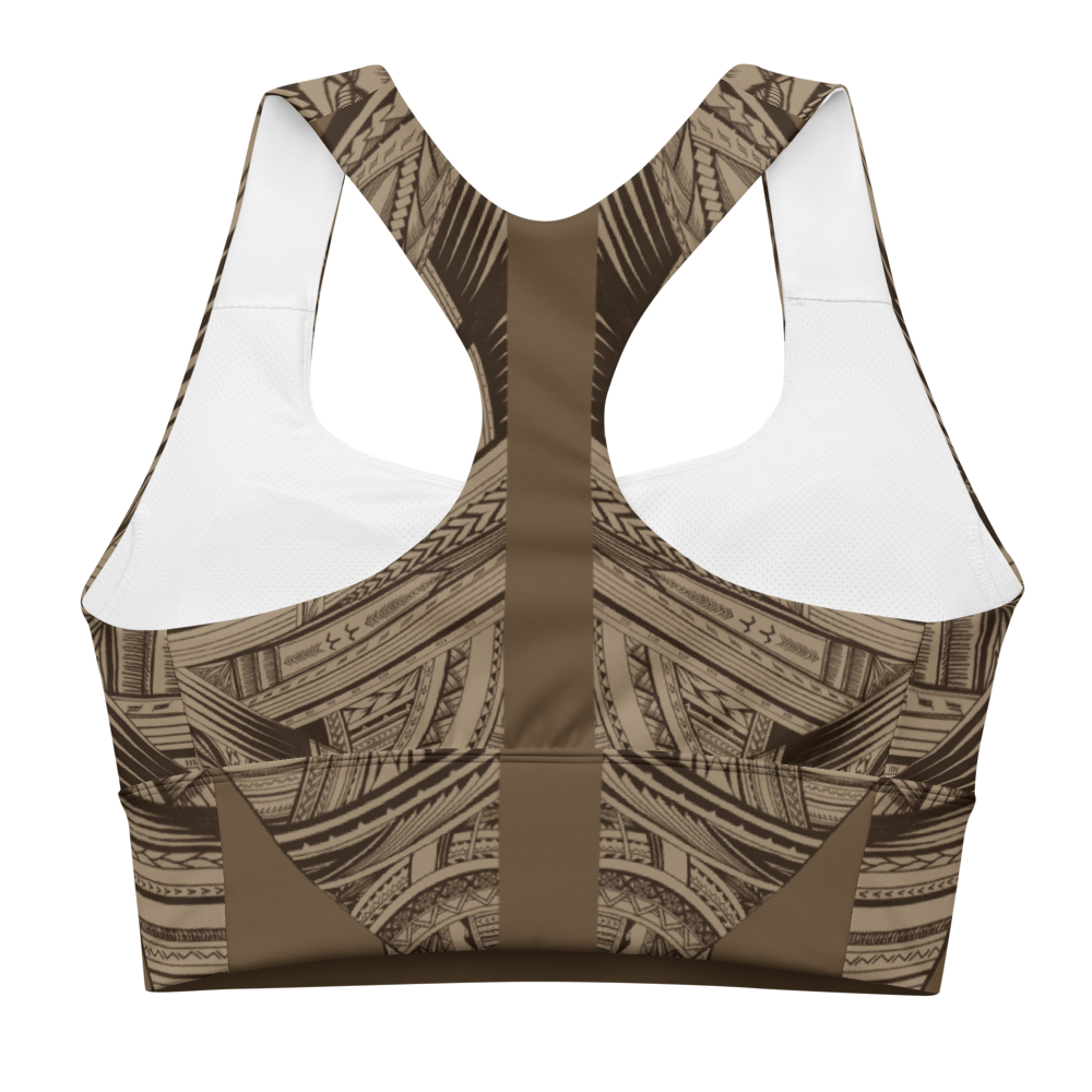 Samoan Koko Tatau Strip sports bra