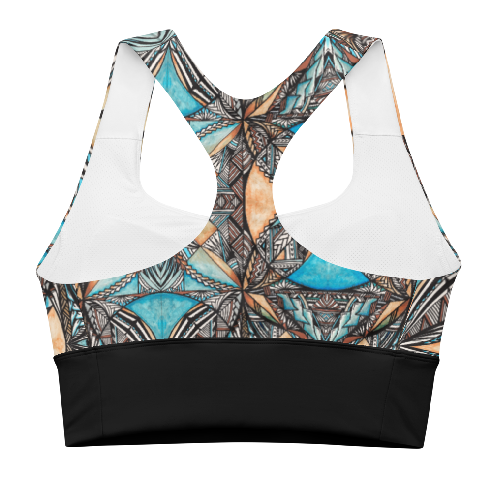 Samoan Blue Tapa sports bra