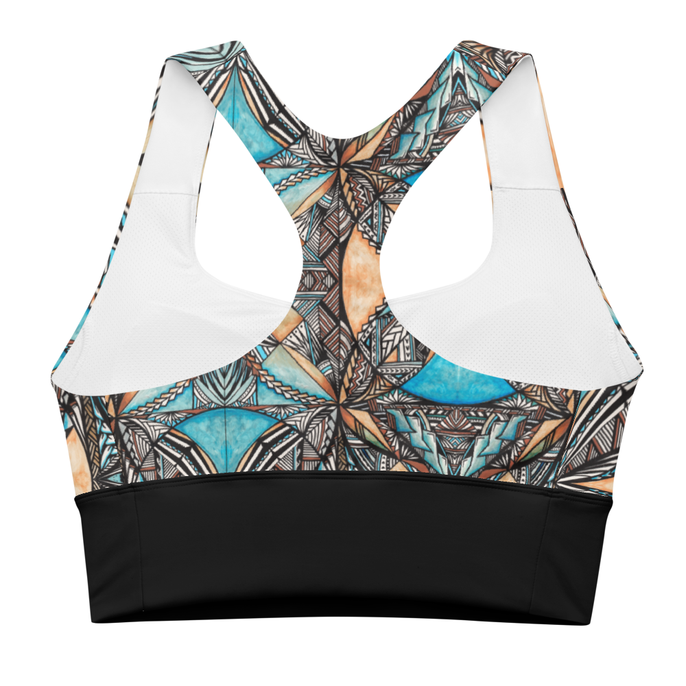 Samoan Blue Tapa sports bra