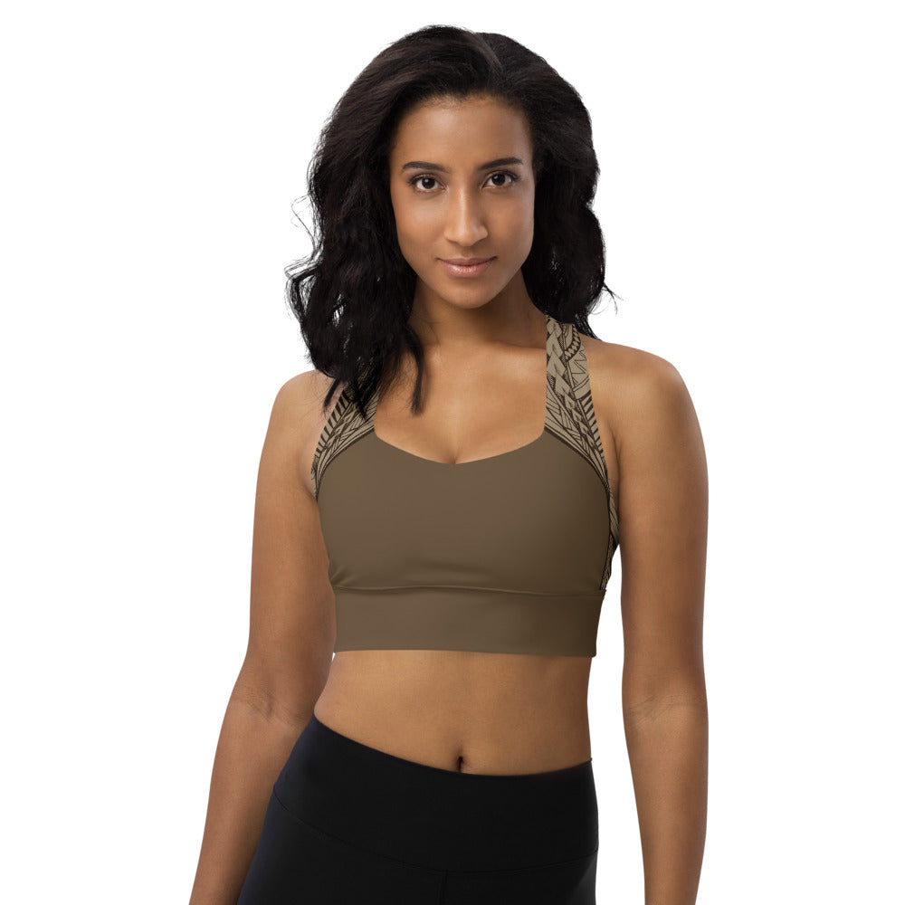 Samoan Koko Tatau Strip sports bra