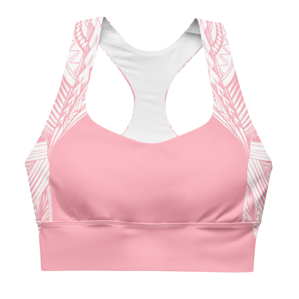 Samoan Tatau Strip Pink sports bra