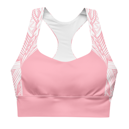 Samoan Tatau Strip Pink sports bra
