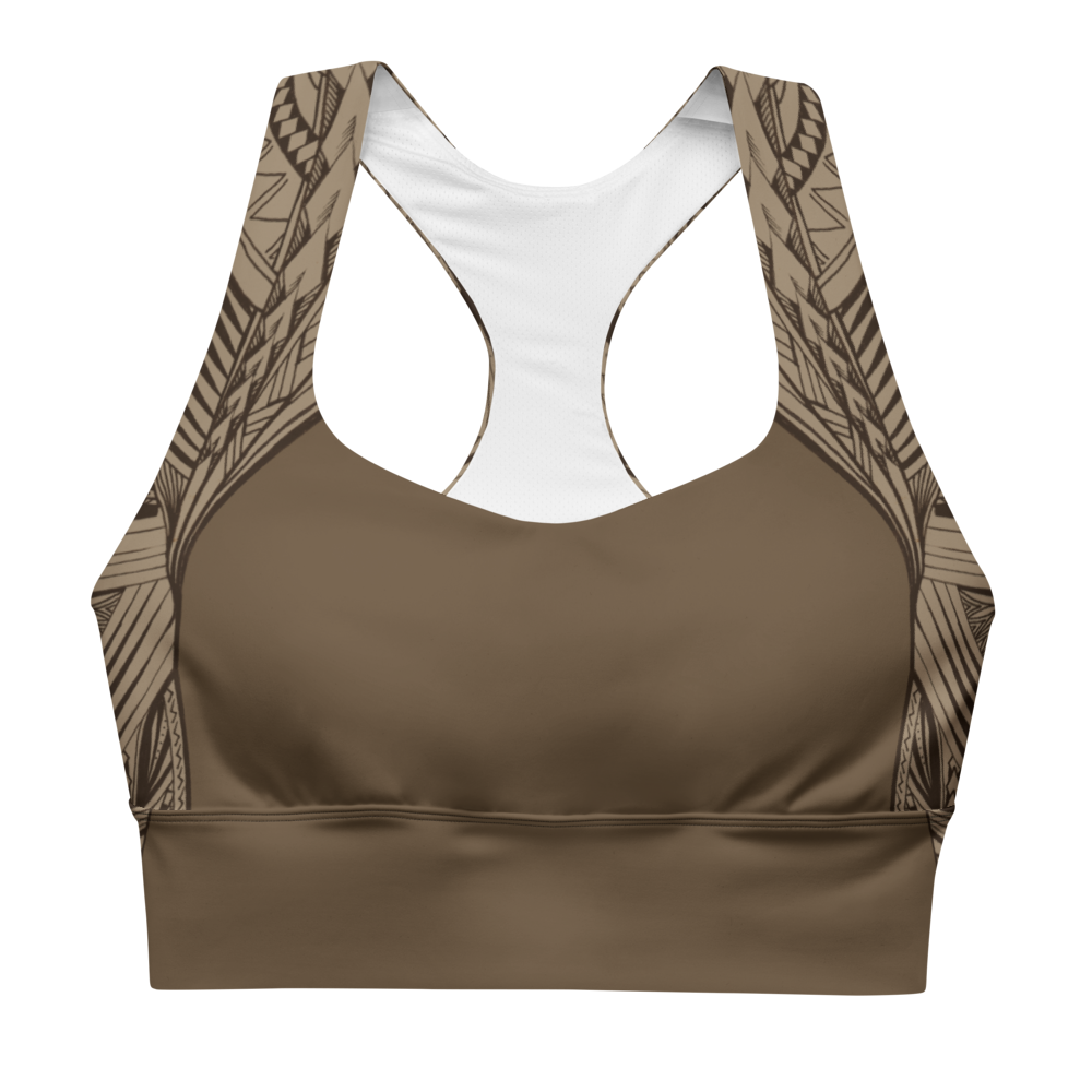 Samoan Koko Tatau Strip sports bra