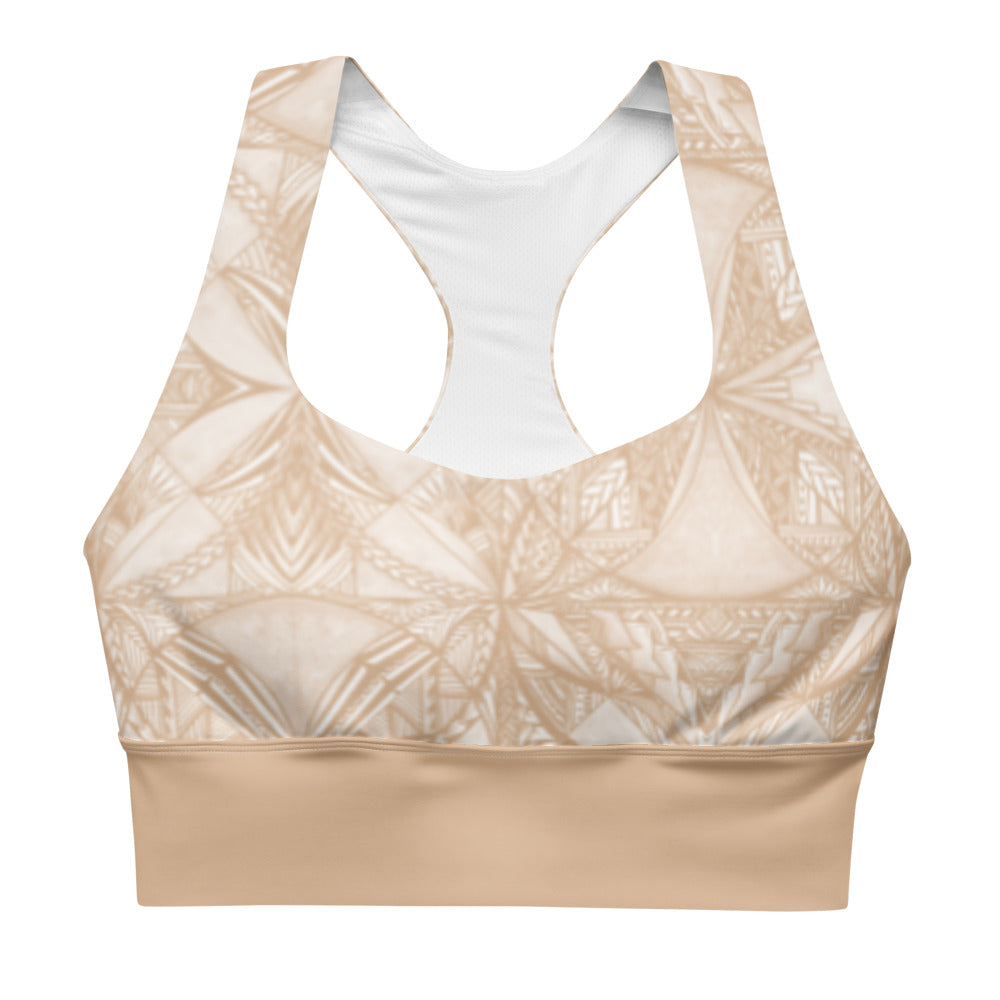 Samoan Coconut Husk Tatau Longline sports bra