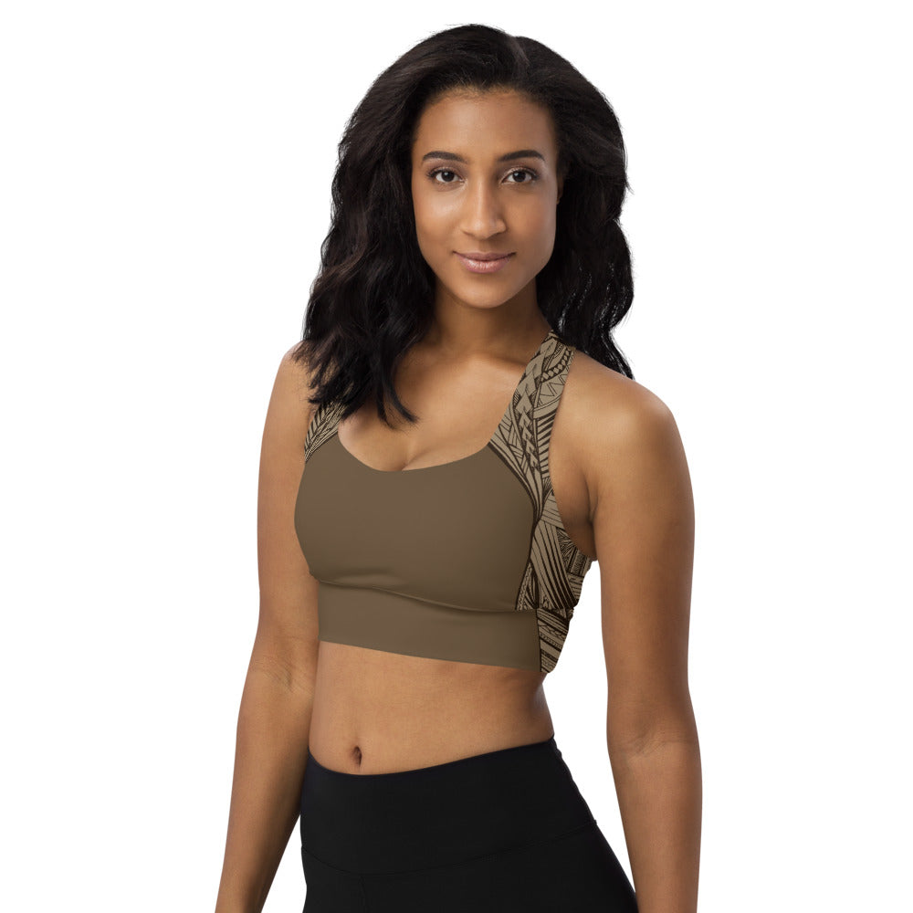 Samoan Koko Tatau Strip sports bra