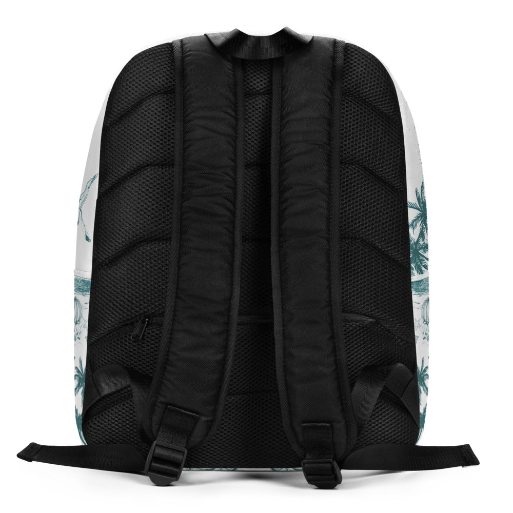 Teal Toile Minimalist Backpack