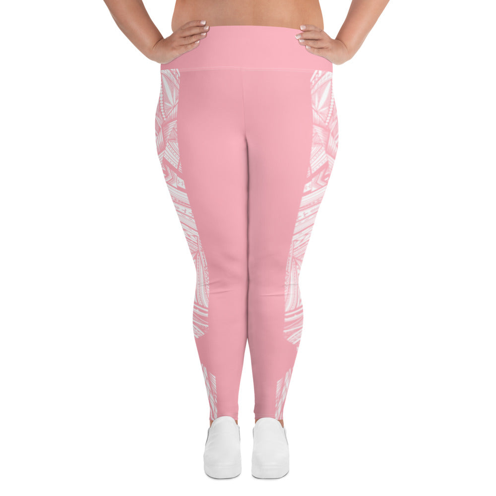 Samoan Tatau Pink Strip Plus Size Leggings