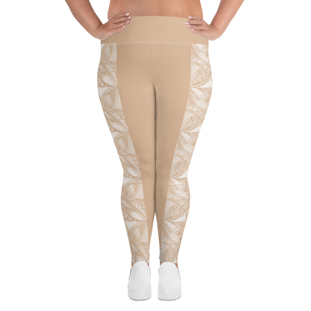 Samoan Coconut Husk Tatau Plus Size Leggings
