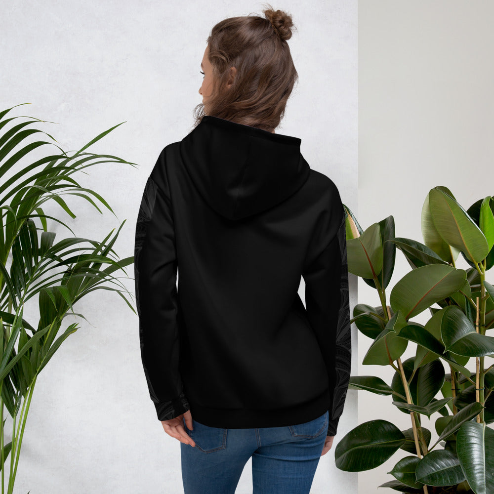 Samoa Black Tapa Design Strip Hoodie